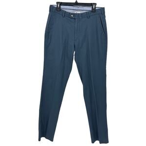 Peter Millar Soft Touch Twill Trouser chino pants 34x35 tall blue Mc0B48